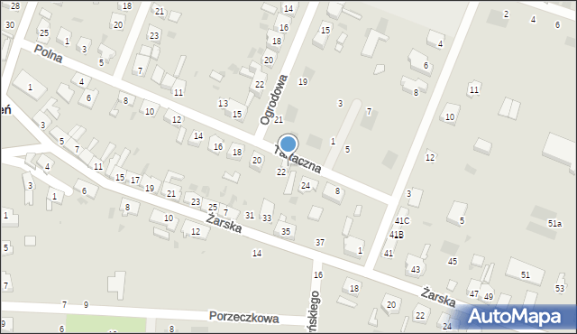 Jasień, Tartaczna, 4, mapa Jasień