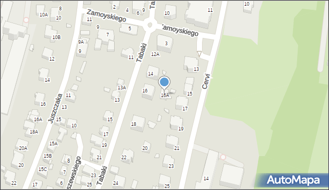 Jelenia Góra, Tabaki Wojciecha, 16A, mapa Jelenia Góra