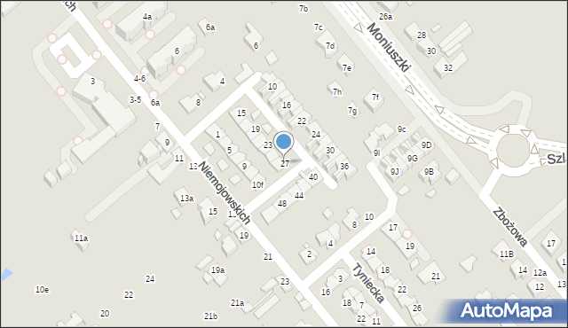 Kalisz, Taczanowskiego Edmunda, gen., 27, mapa Kalisza