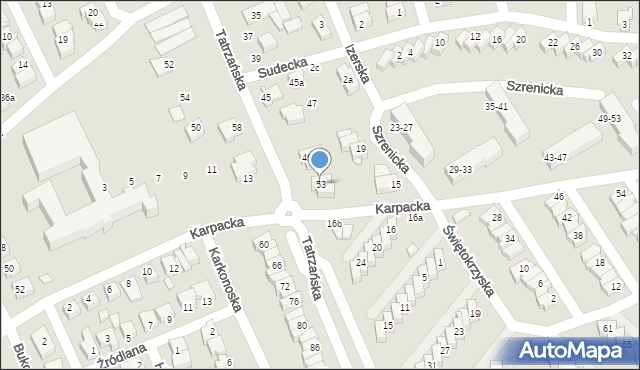 Kalisz, Tatrzańska, 53, mapa Kalisza