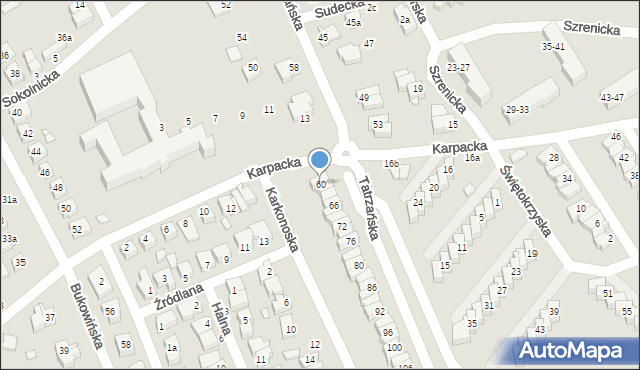 Kalisz, Tatrzańska, 60, mapa Kalisza