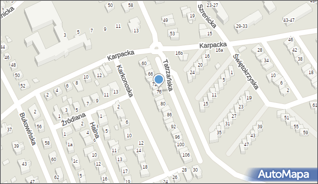 Kalisz, Tatrzańska, 76, mapa Kalisza