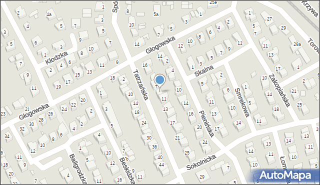 Kalisz, Tatrzańska, 9, mapa Kalisza