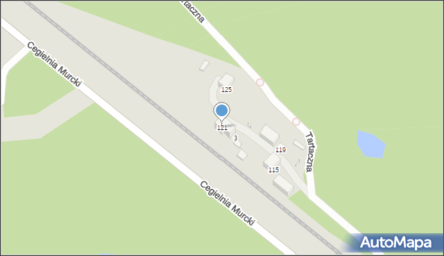 Katowice, Tartaczna, 121, mapa Katowic