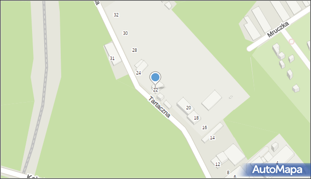 Katowice, Tartaczna, 22, mapa Katowic