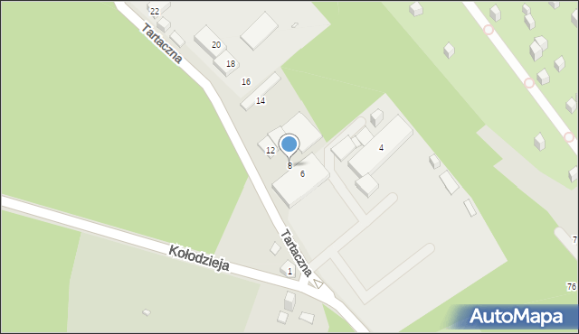 Katowice, Tartaczna, 8, mapa Katowic