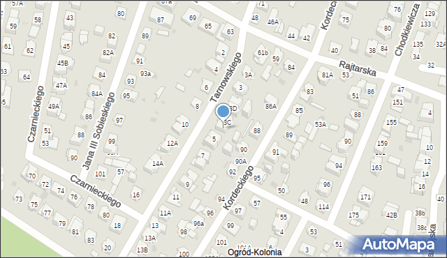 Kielce, Tarnowskiego Jana, hetm., 3E, mapa Kielc