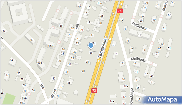 Kielce, Tarnowska, 36, mapa Kielc