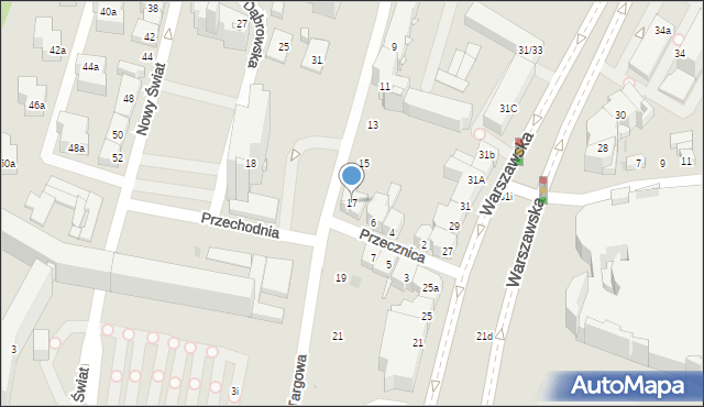 Kielce, Targowa, 17, mapa Kielc