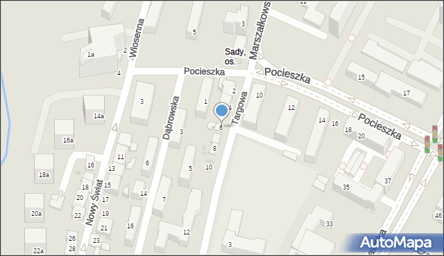 Kielce, Targowa, 6, mapa Kielc