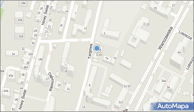 Kielce, Targowa, 7, mapa Kielc