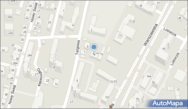 Kielce, Targowa, 7a, mapa Kielc