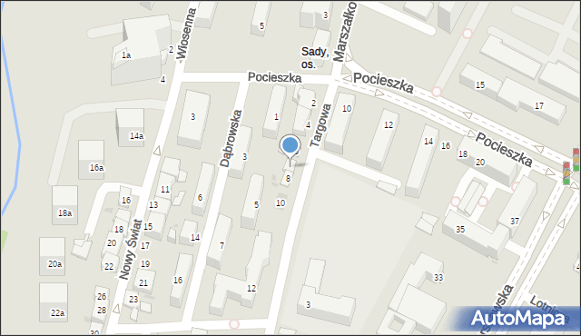 Kielce, Targowa, 8a, mapa Kielc