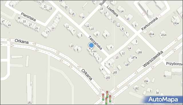 Kielce, Tatrzańska, 3a, mapa Kielc