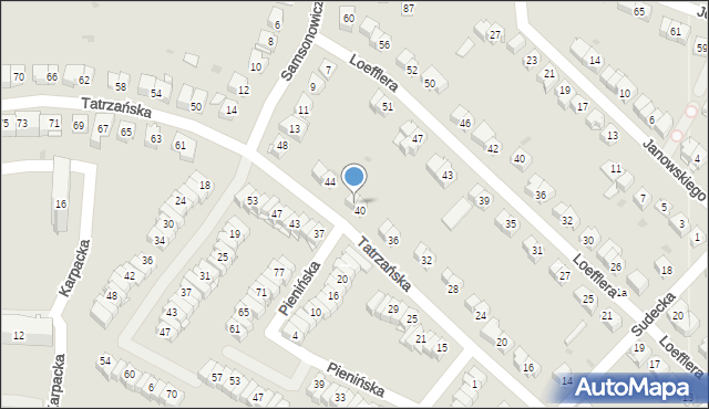 Kielce, Tatrzańska, 42, mapa Kielc