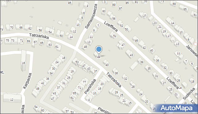 Kielce, Tatrzańska, 44, mapa Kielc