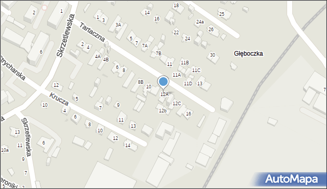 Kielce, Tartaczna, 12A, mapa Kielc