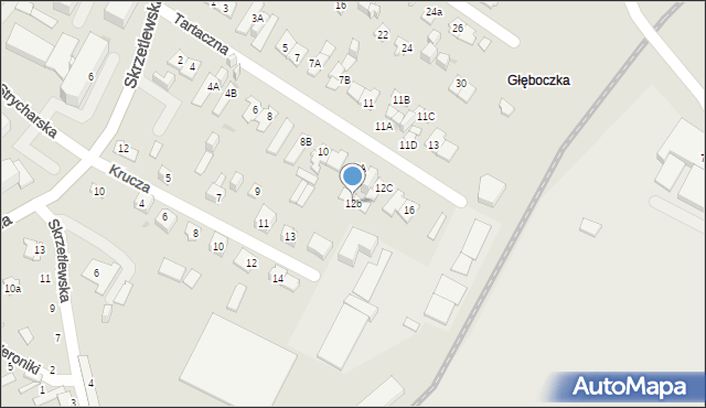 Kielce, Tartaczna, 12b, mapa Kielc