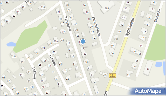 Kolbudy, Tartaczna, 14, mapa Kolbudy