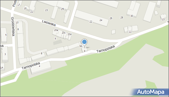 Kołobrzeg, Tarnopolska, 9B, mapa Kołobrzegu