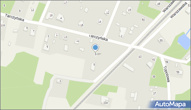 Korzeniówka, Tarczyńska, 7, mapa Korzeniówka