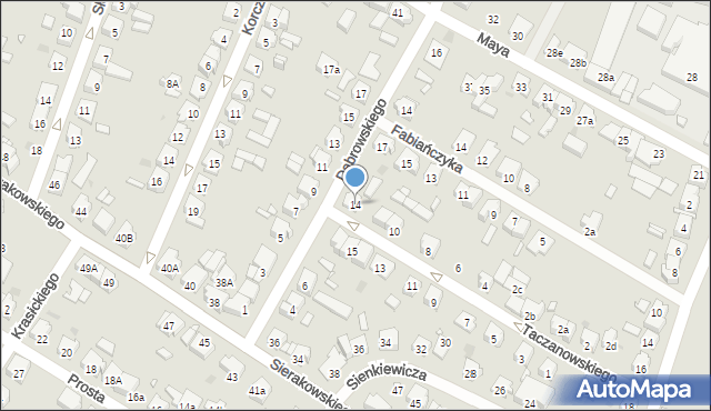 Kościan, Taczanowskiego Edmunda, gen., 14, mapa Kościan