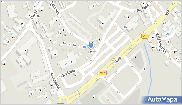 Kościerzyna, Targowa, 22, mapa Kościerzyna