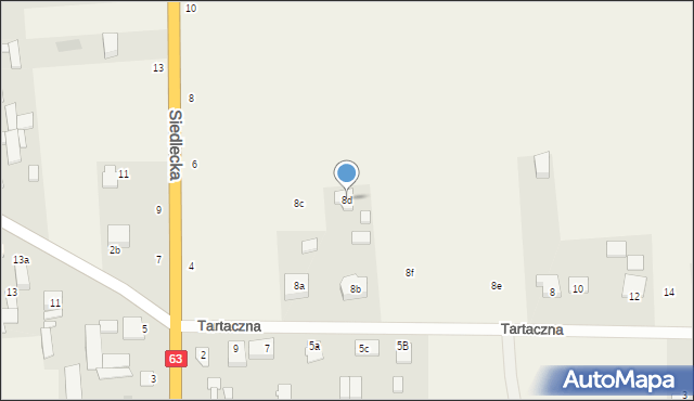 Kowiesy, Tartaczna, 8d, mapa Kowiesy