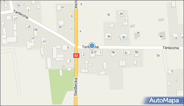 Kowiesy, Tartaczna, 9, mapa Kowiesy