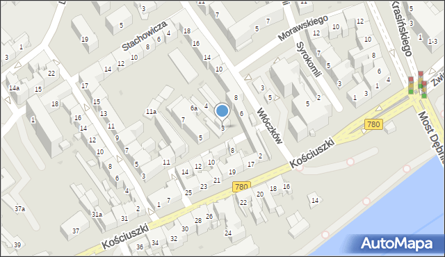 Kraków, Tatarska, 3, mapa Krakowa