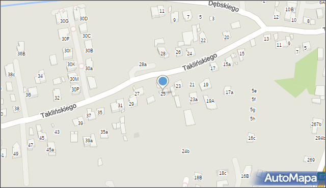 Kraków, Taklińskiego Władysława, 25, mapa Krakowa