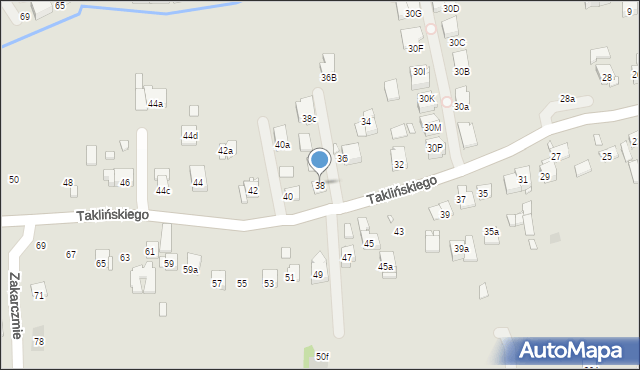 Kraków, Taklińskiego Władysława, 38, mapa Krakowa