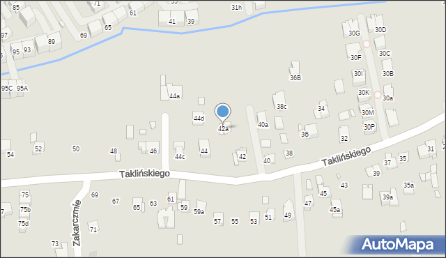 Kraków, Taklińskiego Władysława, 42a, mapa Krakowa