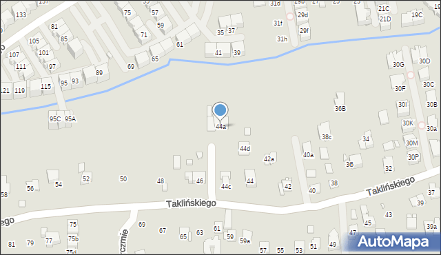 Kraków, Taklińskiego Władysława, 44a, mapa Krakowa