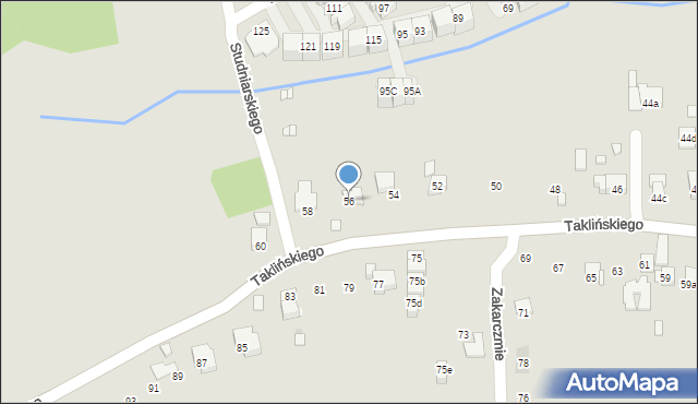 Kraków, Taklińskiego Władysława, 56, mapa Krakowa