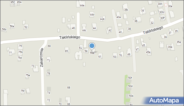 Kraków, Taklińskiego Władysława, 59a, mapa Krakowa