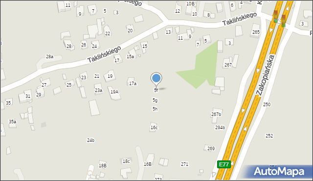 Kraków, Taklińskiego Władysława, 5f, mapa Krakowa