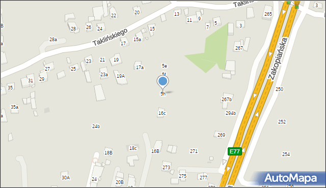 Kraków, Taklińskiego Władysława, 5h, mapa Krakowa