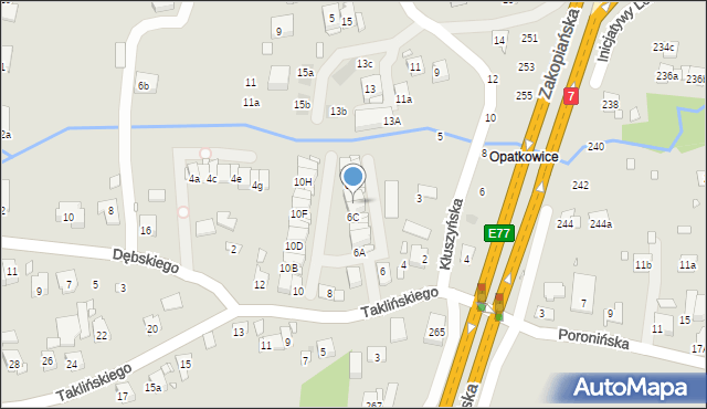 Kraków, Taklińskiego Władysława, 6D, mapa Krakowa