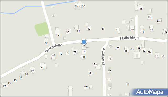 Kraków, Taklińskiego Władysława, 75a, mapa Krakowa