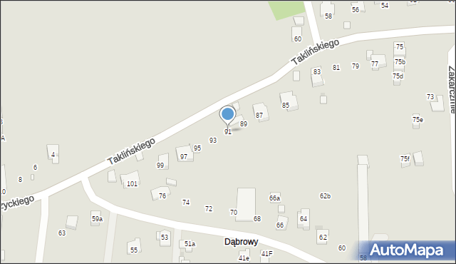 Kraków, Taklińskiego Władysława, 91, mapa Krakowa