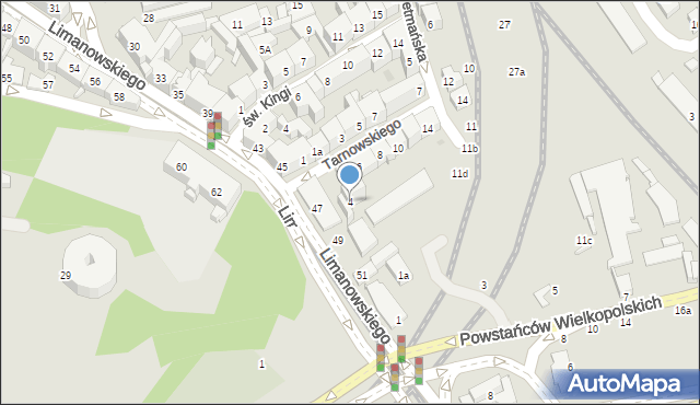 Kraków, Tarnowskiego Jana, 4, mapa Krakowa