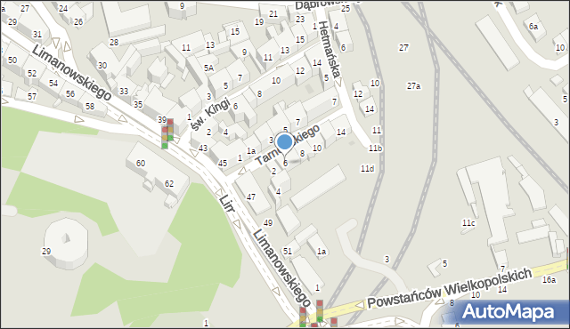 Kraków, Tarnowskiego Jana, 6, mapa Krakowa