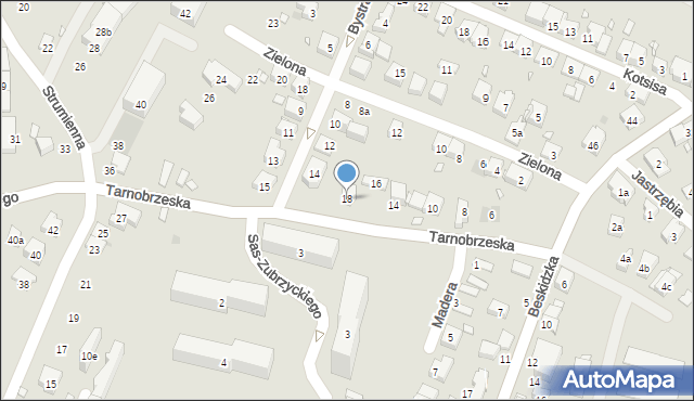 Kraków, Tarnobrzeska, 18, mapa Krakowa