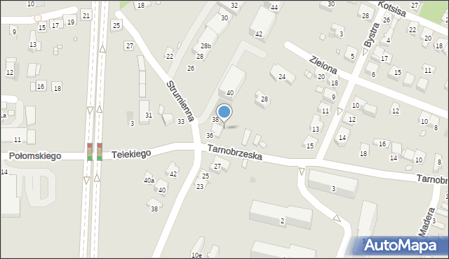 Kraków, Tarnobrzeska, 32, mapa Krakowa