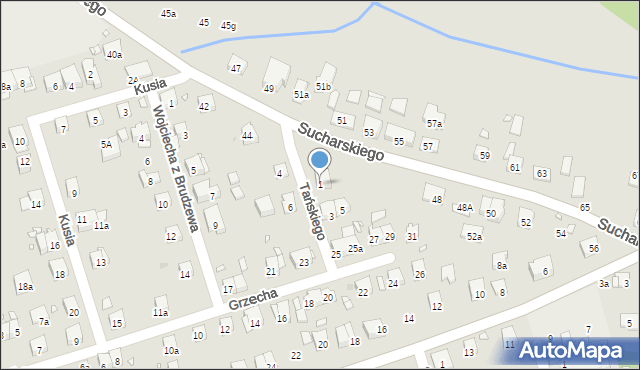 Kraków, Tańskiego Czesława, 1, mapa Krakowa