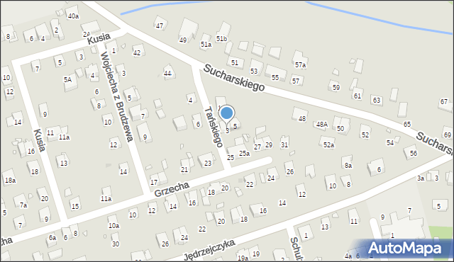 Kraków, Tańskiego Czesława, 3, mapa Krakowa