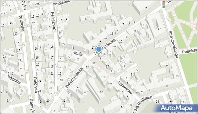 Kraków, Tarłowska, 23, mapa Krakowa