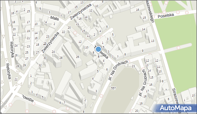 Kraków, Tarłowska, 6, mapa Krakowa