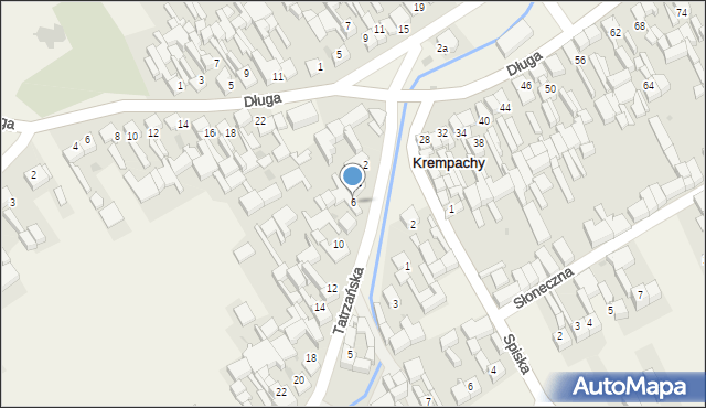 Krempachy, Tatrzańska, 6, mapa Krempachy